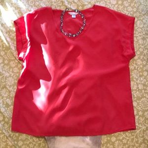 Soft & flowy Christopher & Banks top in coral red